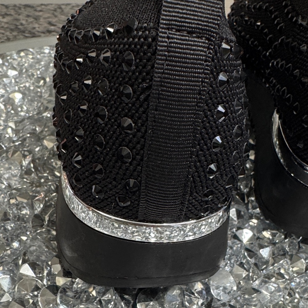Kenneth Cole Reaction Cameron Jewel Black Slip-On jogger sneakers NEW 7.5 - Picture 14 of 15